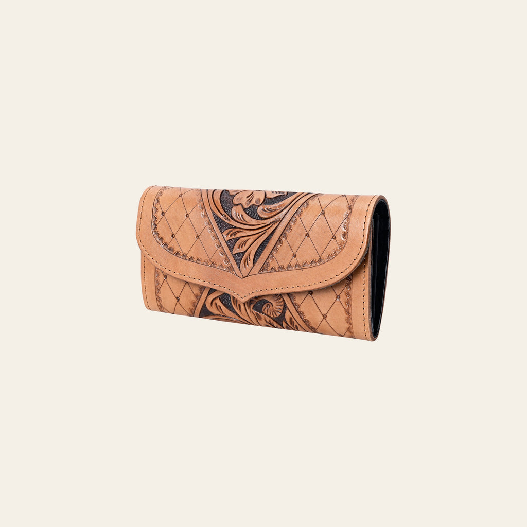 OHLAY Wallet Hand Tooled Genuine Leather Women Bag Western Handbag Purse | Womens Handbags |Leather Belt for Summer