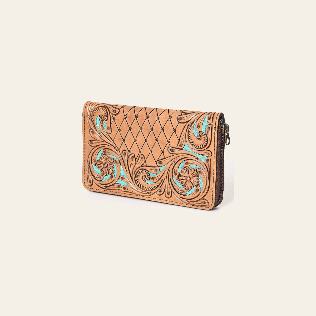 OHLAY Wallet Hand Tooled Genuine Leather Women Bag Western Handbag Purse | Womens Handbags |Leather Belt for Summer