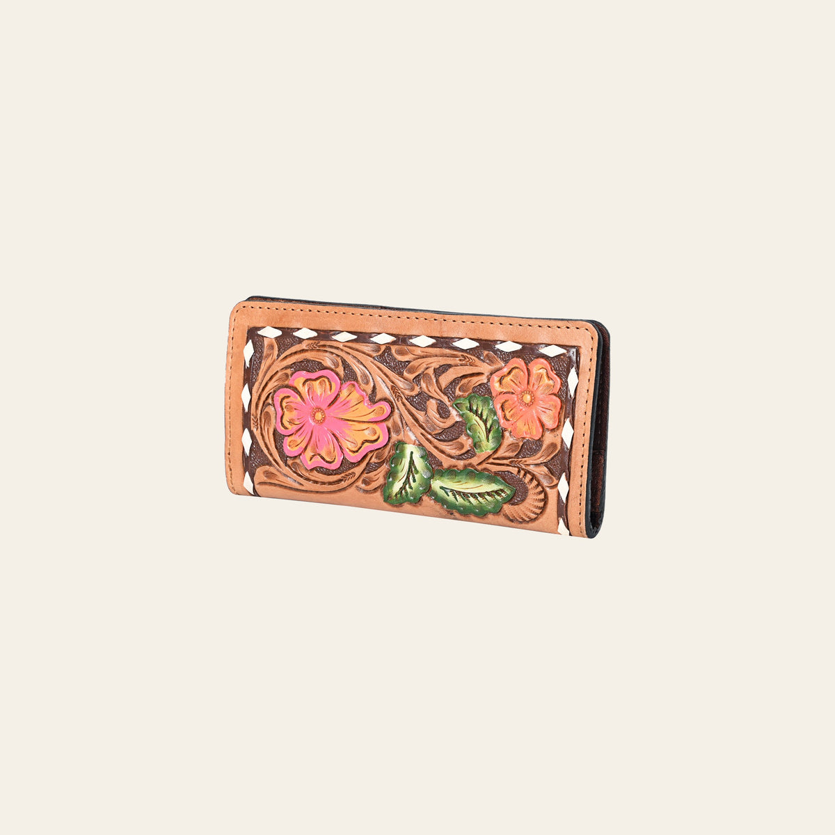 OHLAY Wallet Hand Tooled Genuine Leather Women Bag Western Handbag Purse | Womens Handbags |Leather Belt for Summer