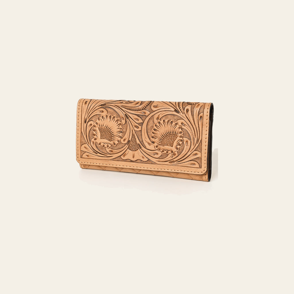 OHLAY Wallet Hand Tooled Genuine Leather Women Bag Western Handbag Purse | Womens Handbags |Leather Belt for Summer