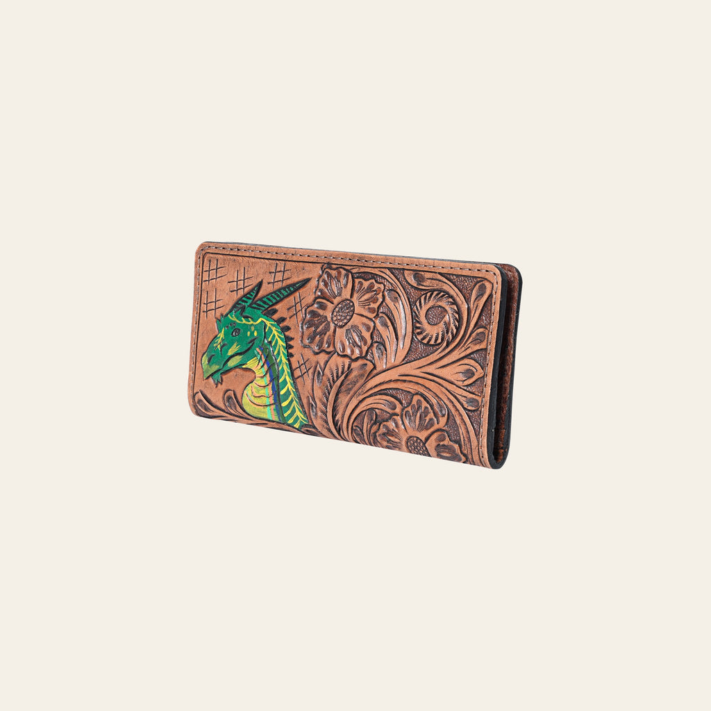 OHLAY Wallet Hand Tooled Genuine Leather Women Bag Western Handbag Purse | Womens Handbags |Leather Belt for Summer