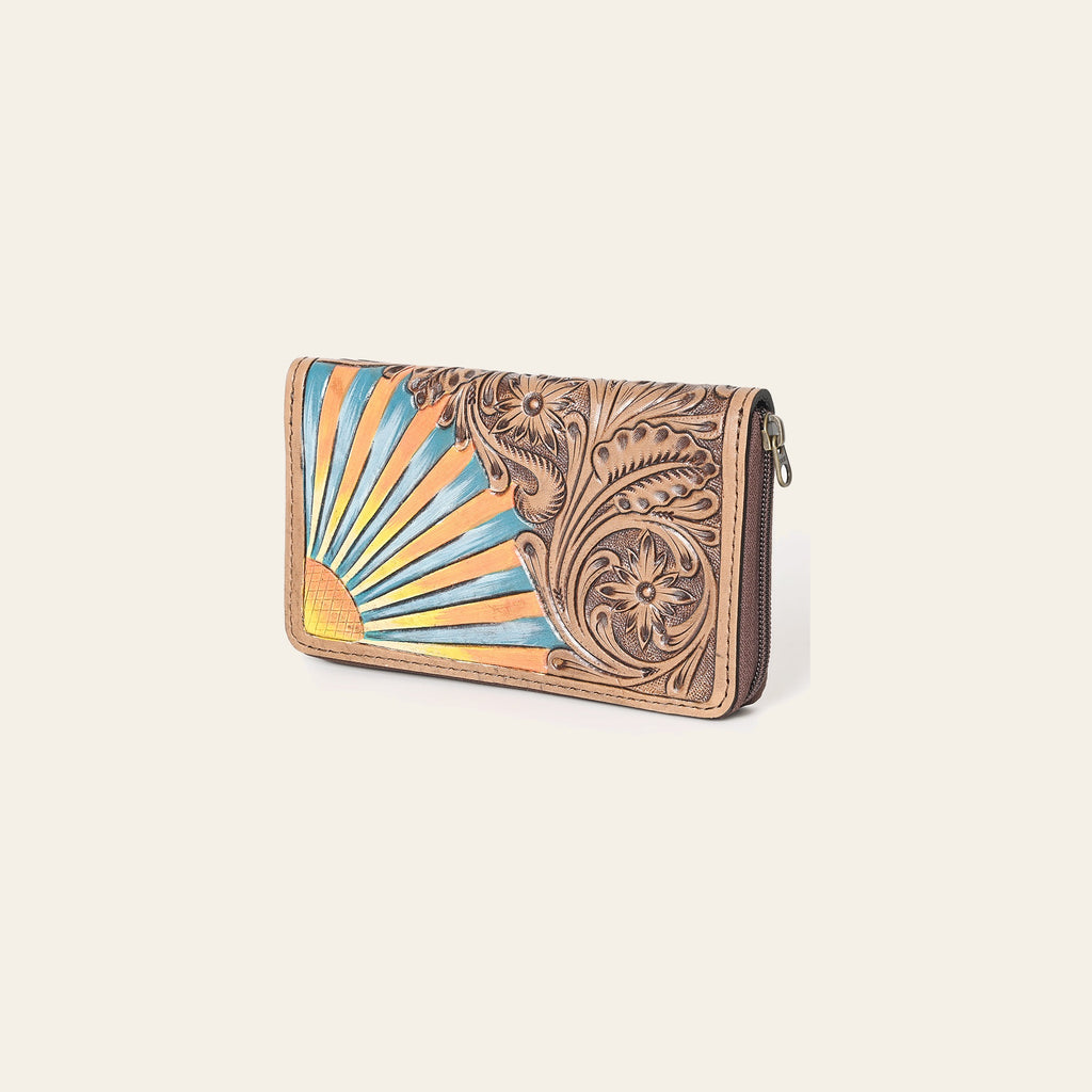 OHLAY Wallet Hand Tooled Genuine Leather Women Bag Western Handbag Purse | Womens Handbags |Leather Belt for Summer