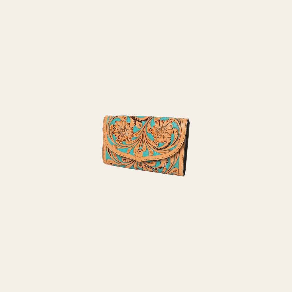 OHLAY Wallet Hand Tooled Genuine Leather Women Bag Western Handbag Purse | Womens Handbags |Leather Belt for Summer