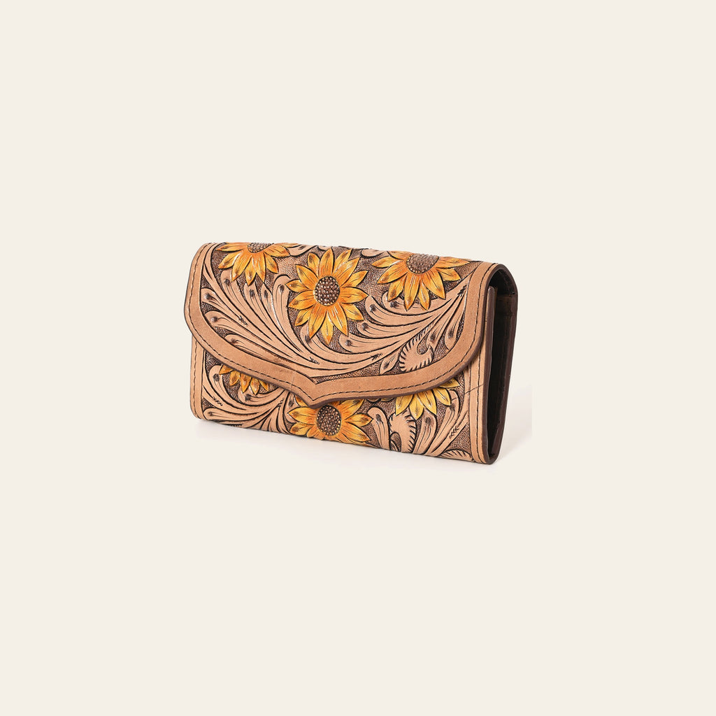 OHLAY Wallet Hand Tooled Genuine Leather Women Bag Western Handbag Purse | Womens Handbags |Leather Belt for Summer