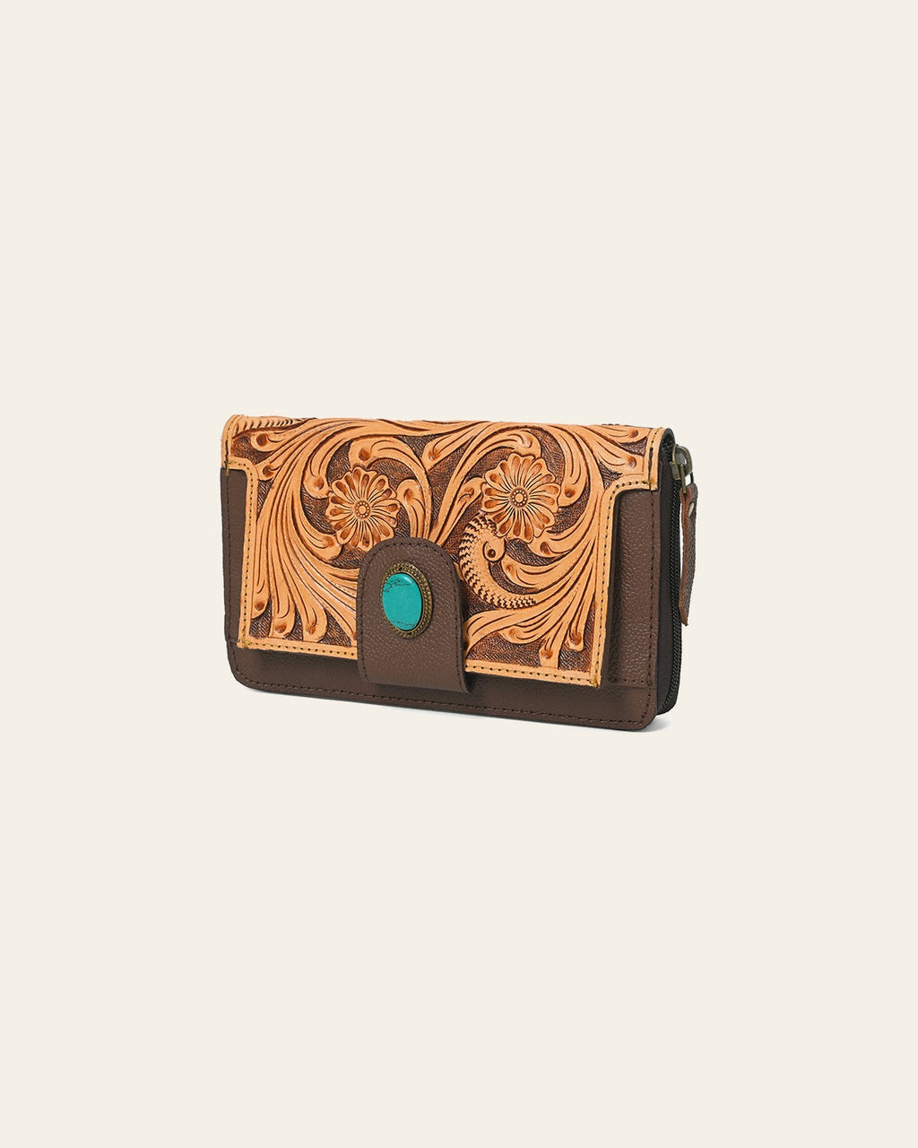 OHLAY Wallet Hand Tooled Genuine Leather Women Bag Western Handbag Purse | Womens Handbags |Leather Belt for Summer