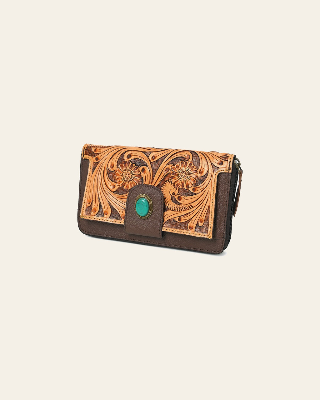 OHLAY Wallet Hand Tooled Genuine Leather Women Bag Western Handbag Purse | Womens Handbags |Leather Belt for Summer