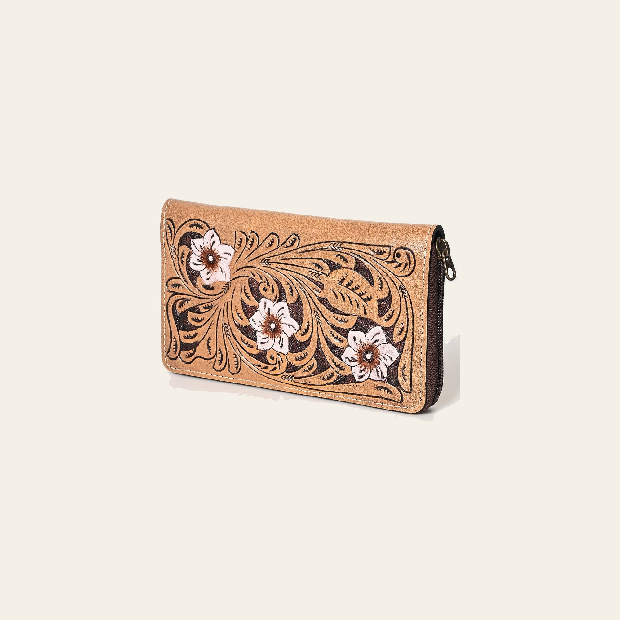 OHLAY Wallet Hand Tooled Genuine Leather Women Bag Western Handbag Purse | Womens Handbags |Leather Belt for Summer