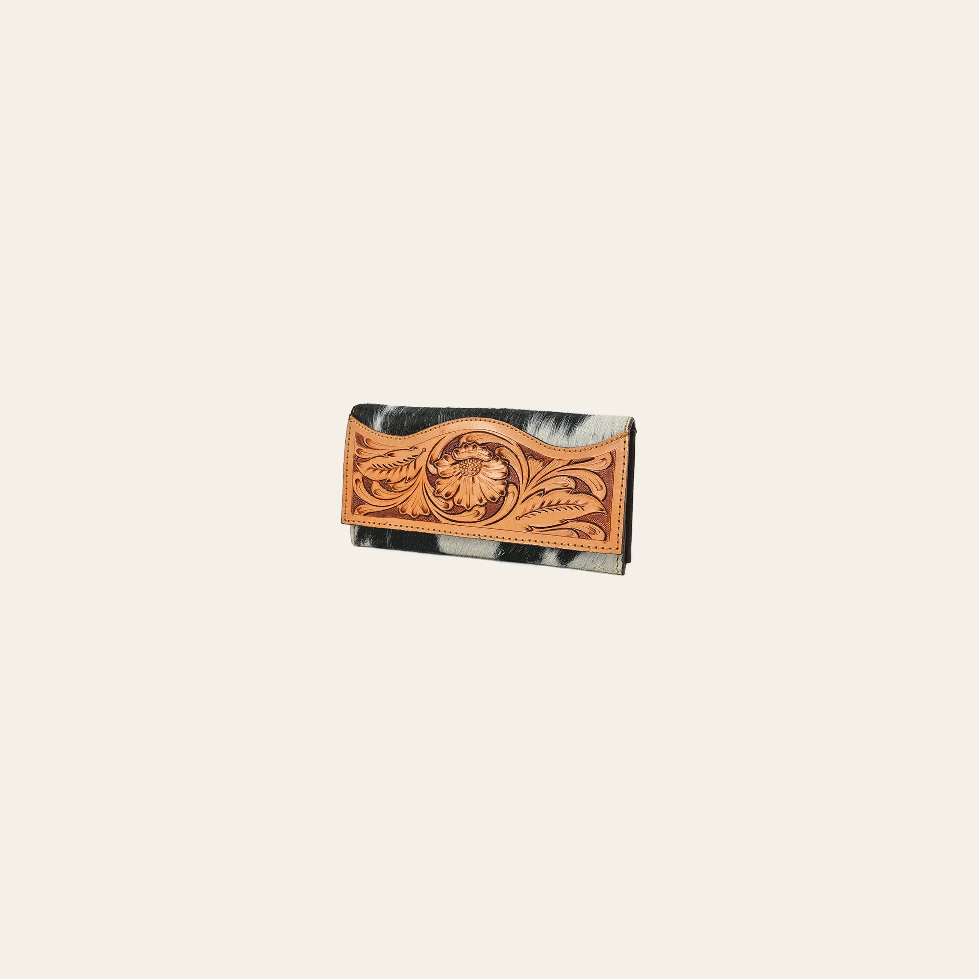 OHLAY Wallet Hand Tooled Hair-On Genuine Leather Women Bag Western Handbag Purse | Womens Handbags |Leather Belt for Summer