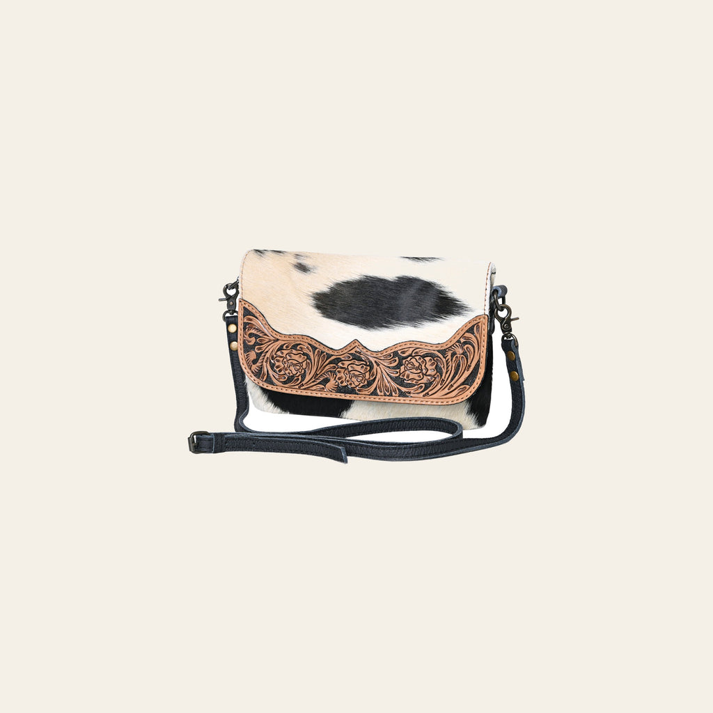 OHLAY Wallet Hand Tooled Hair-On Genuine Leather Women Bag Western Handbag Purse | Womens Handbags |Leather Belt for Summer