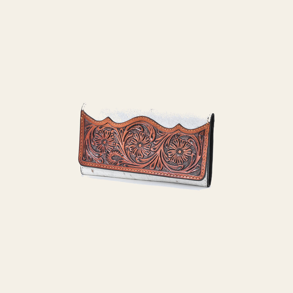 OHLAY Wallet Hand Tooled Hair-On Genuine Leather Women Bag Western Handbag Purse | Womens Handbags |Leather Belt for Summer