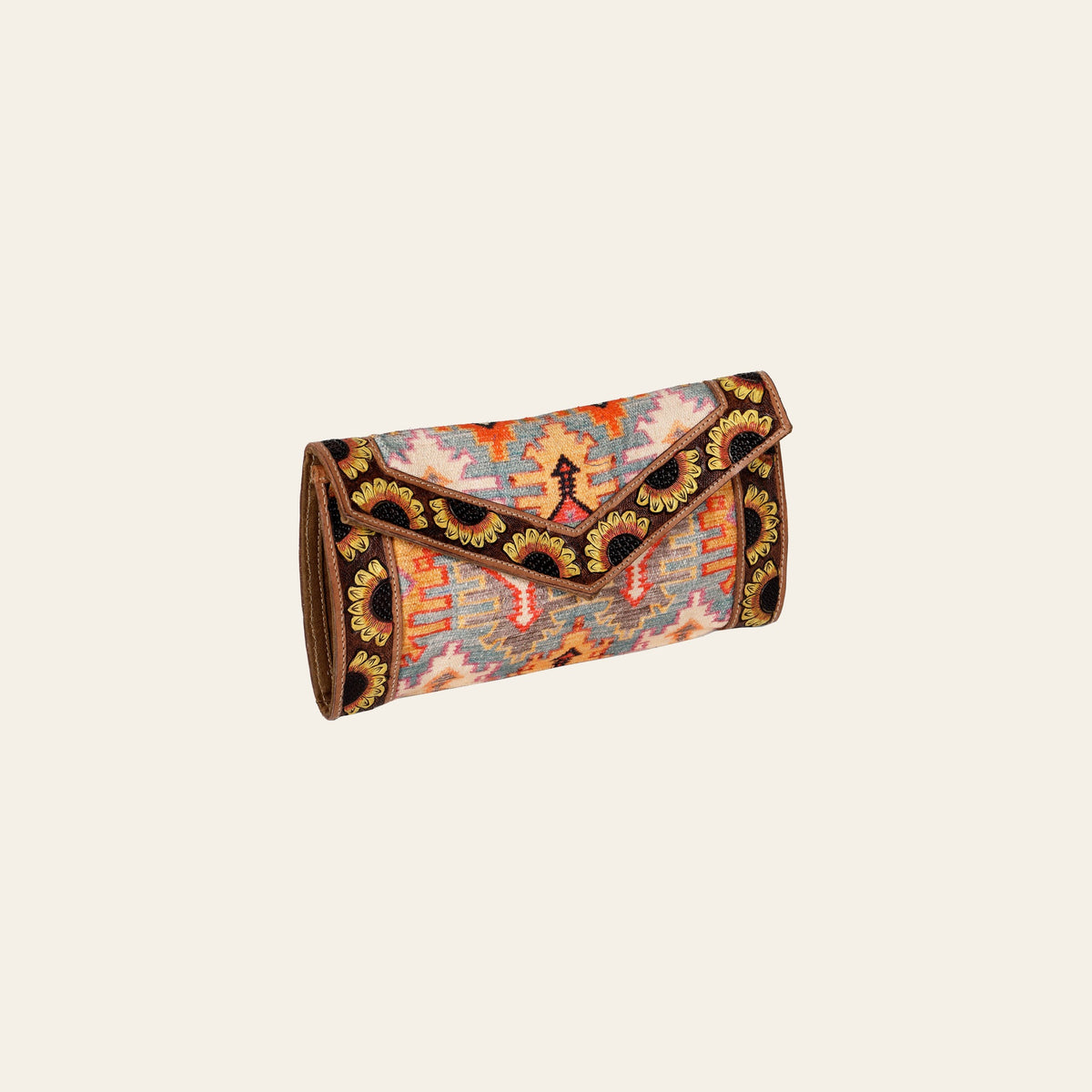 OHLAY Wallet Hand Tooled Upcycled Wool Genuine Leather Women Bag Western Handbag Purse Womens Handbags