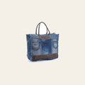 OHLAY Weekender 100% Cotton Demin Genuine Leather Women Bag Western Handbag Purse | Womens Handbags Belt for Summer