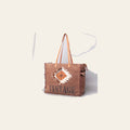 OHLAY Weekender Upcycled Canvas Hair-On Genuine Leather Women Bag Western Handbag Purse | Womens Handbags Belt for Summer