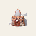 OHLAY Weekender Upcycled Wool Embossed Hair-On Genuine Leather Women Bag Western Handbag Purse Womens Handbags Belt Summer
