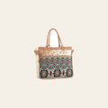 OHLAY Weekender Upcycled Wool Canvas Hair-On Genuine Leather Women Bag Western Handbag Purse Womens Handbags Belt for Summer