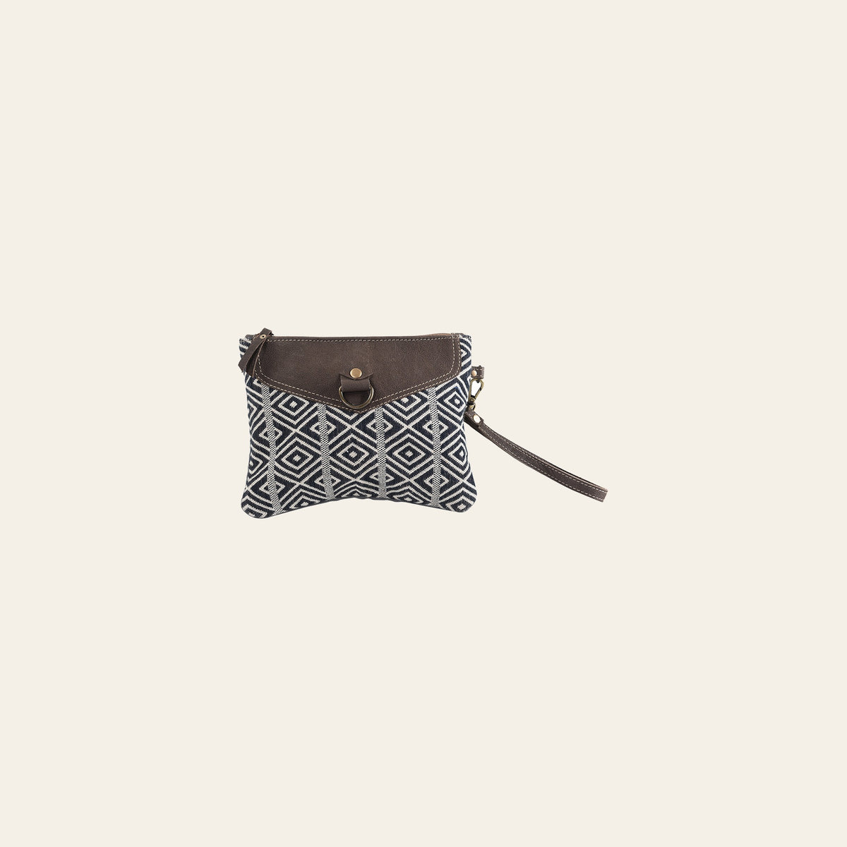 OHLAY WRISTLET Upcycled Wool Canvas Genuine Leather women bag western handbag purse