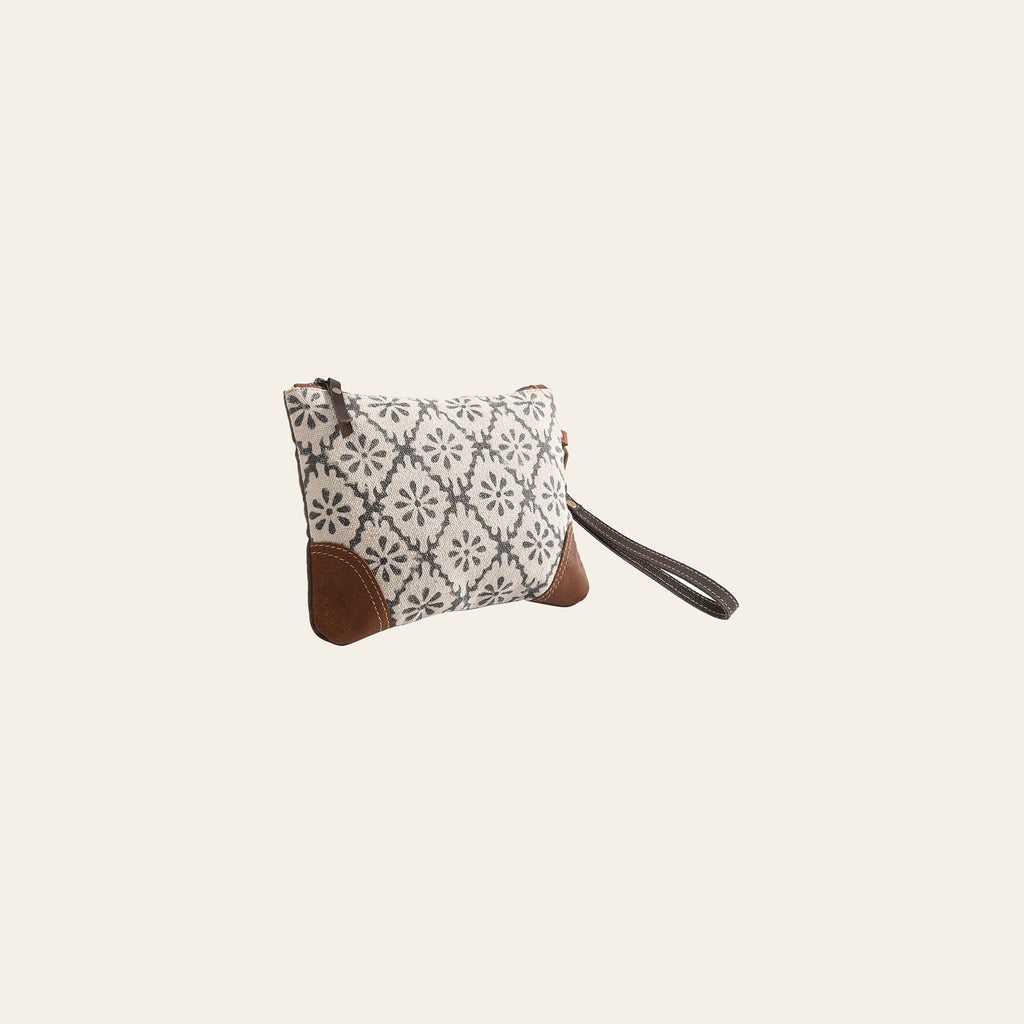 OHLAY WRISTLET Upcycled Wool Canvas Genuine Leather women bag western handbag purse