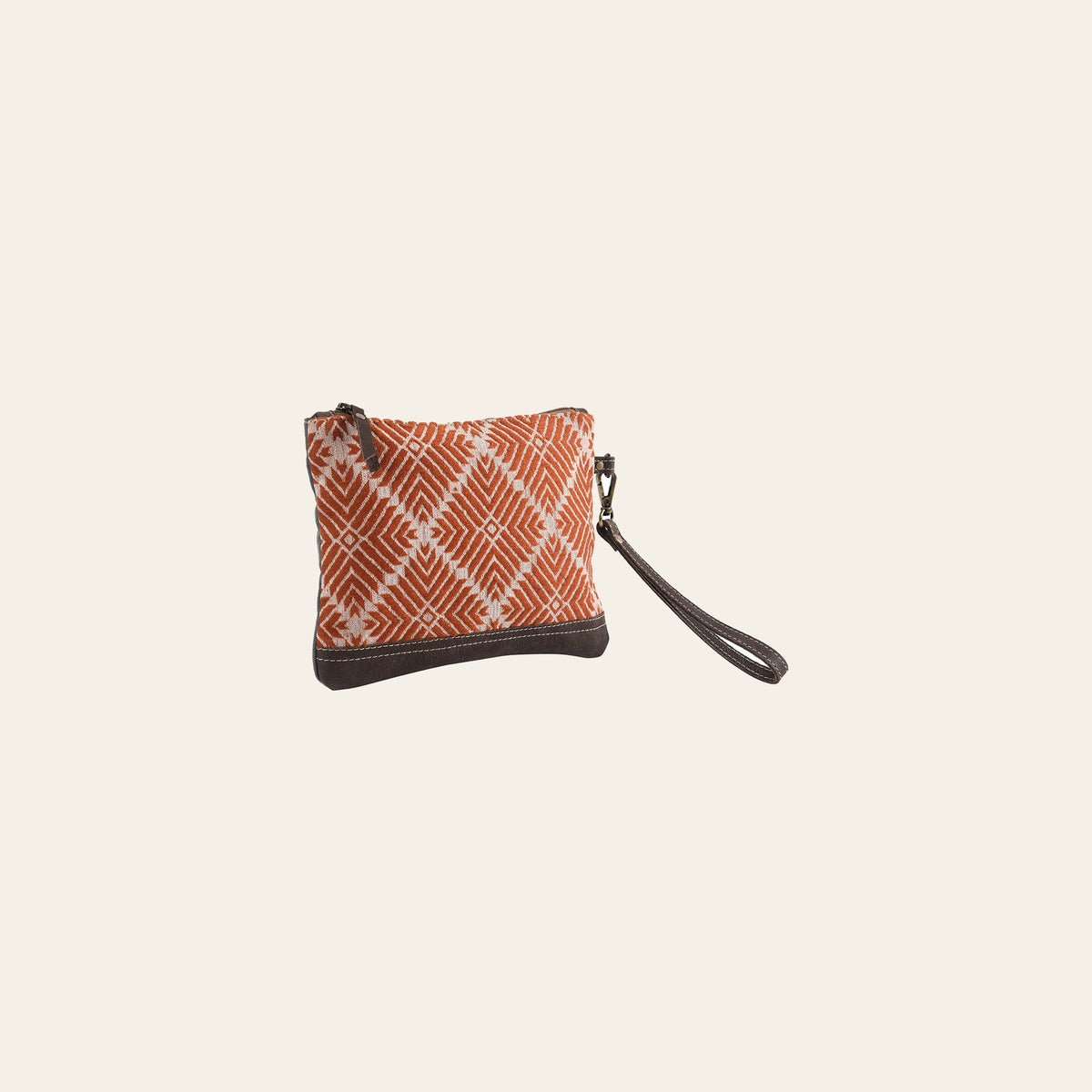 OHLAY WRISTLET Upcycled Wool Canvas Genuine Leather women bag western handbag purse