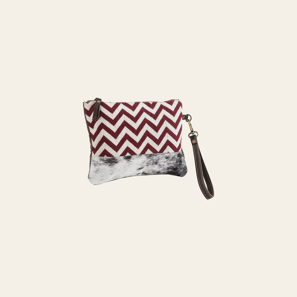 OHLAY WRISTLET Upcycled Wool Canvas Hair-on Genuine Leather women bag western handbag purse