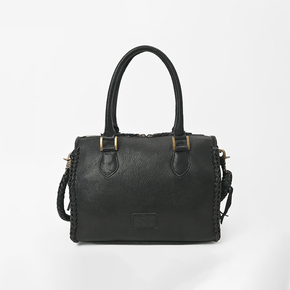 American Darling Black & White Hair-On Hide Satchel Bag