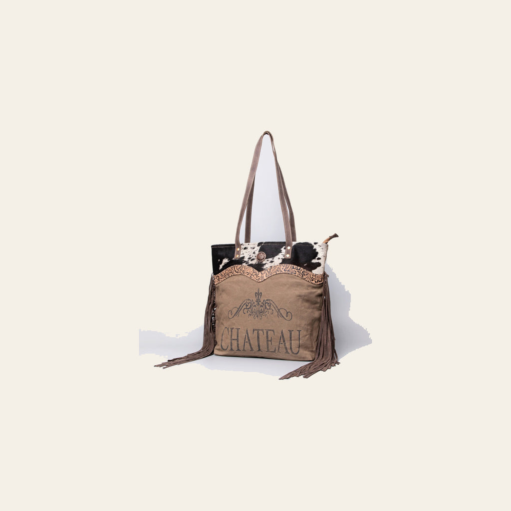 OHLAY Hobo Upcycled Canvas Embossed Hair-On Genuine Leather Women Bag Western Handbag Purse | Womens Handbags Belt for Summer