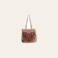OHLAY OHV287 TOTE Hand Tooled Upcycled Wool Canvas Hair-on Genuine Leather women bag western handbag purse