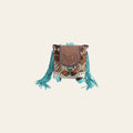 OHLAY OHV377 Backpack Hand Tooled Upcycled Wool Canvas Hair-On Genuine Leather women bag western handbag purse