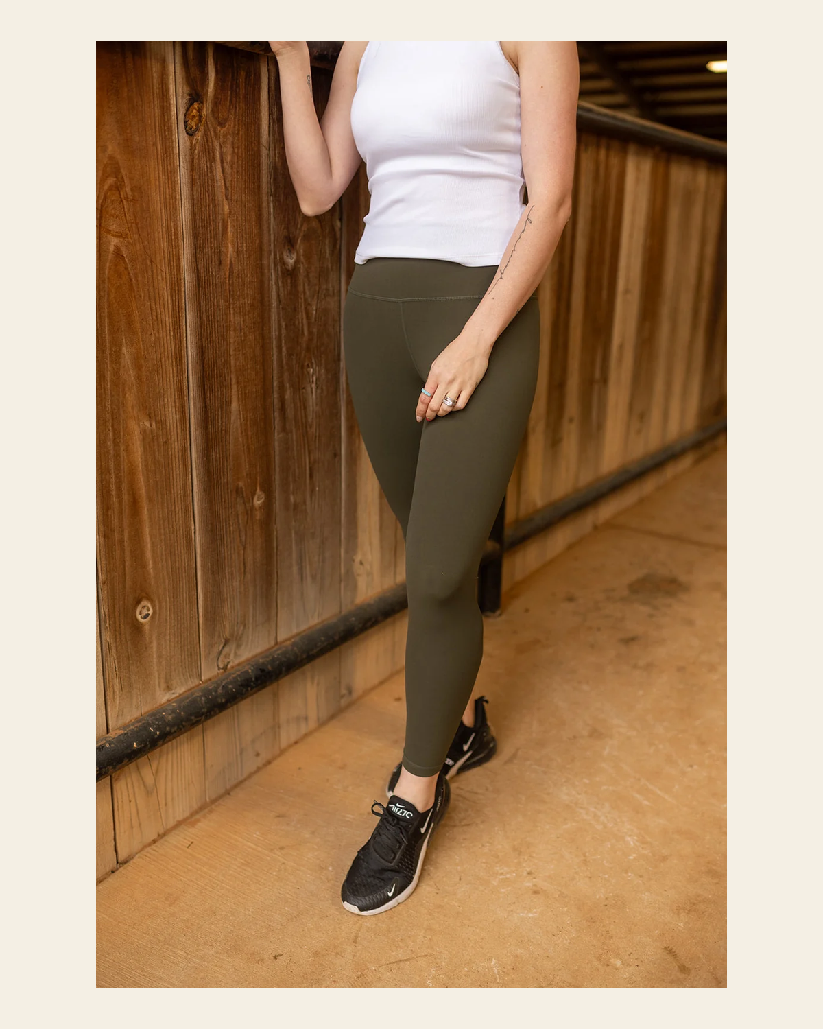 Vital Leggings | Olive on a warm cream background