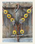 One Ear & Breastcollar -Yellow Daisy #OEBC422 on a warm cream background
