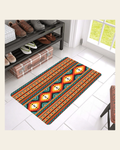 Orange Aztec Floor Mat 30" x 18" Made in America on a warm cream background