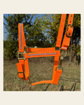 Orange Bling Nylon Horse Halter BNHORA on a warm cream background