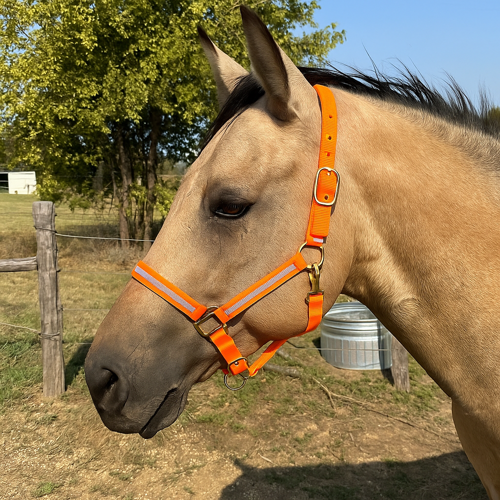 Orange Bling Nylon Horse Halter BNHORA — view 2