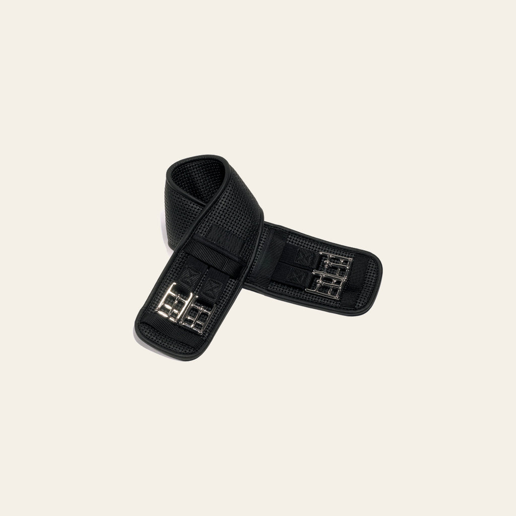 Ovation Airform Chafeless Dressage Girth Steel Roller Buckles Black