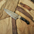 7" Gyuto Chef Knife — Twisted Pattern Damascus Steel with Black Pakka Wood Handle | JW SteelCrafts