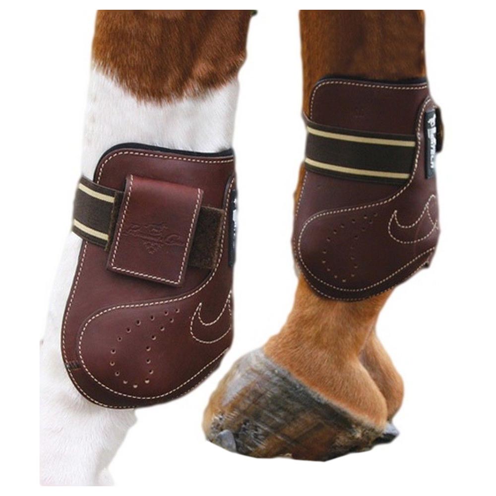 Premium Leather Horse Fetlock Boots Durable Leg Protection for Training & Competition