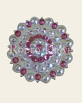 Pink & AB Bright Silver Berry Jacket European Crystal on a warm cream background