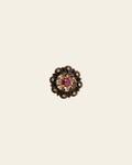 Pink & Champagne Copper 1" European Crystal Concho on a warm cream background