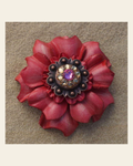 Pink Carnation Flower With Copper Pink and Champagne 1" Concho on a warm cream background