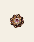 Pink Champagne & AB Copper 1.5" European Crystal Concho on a warm cream background