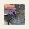 Pink Dangle Silver Squash Blossom Fashion Earrings WA194