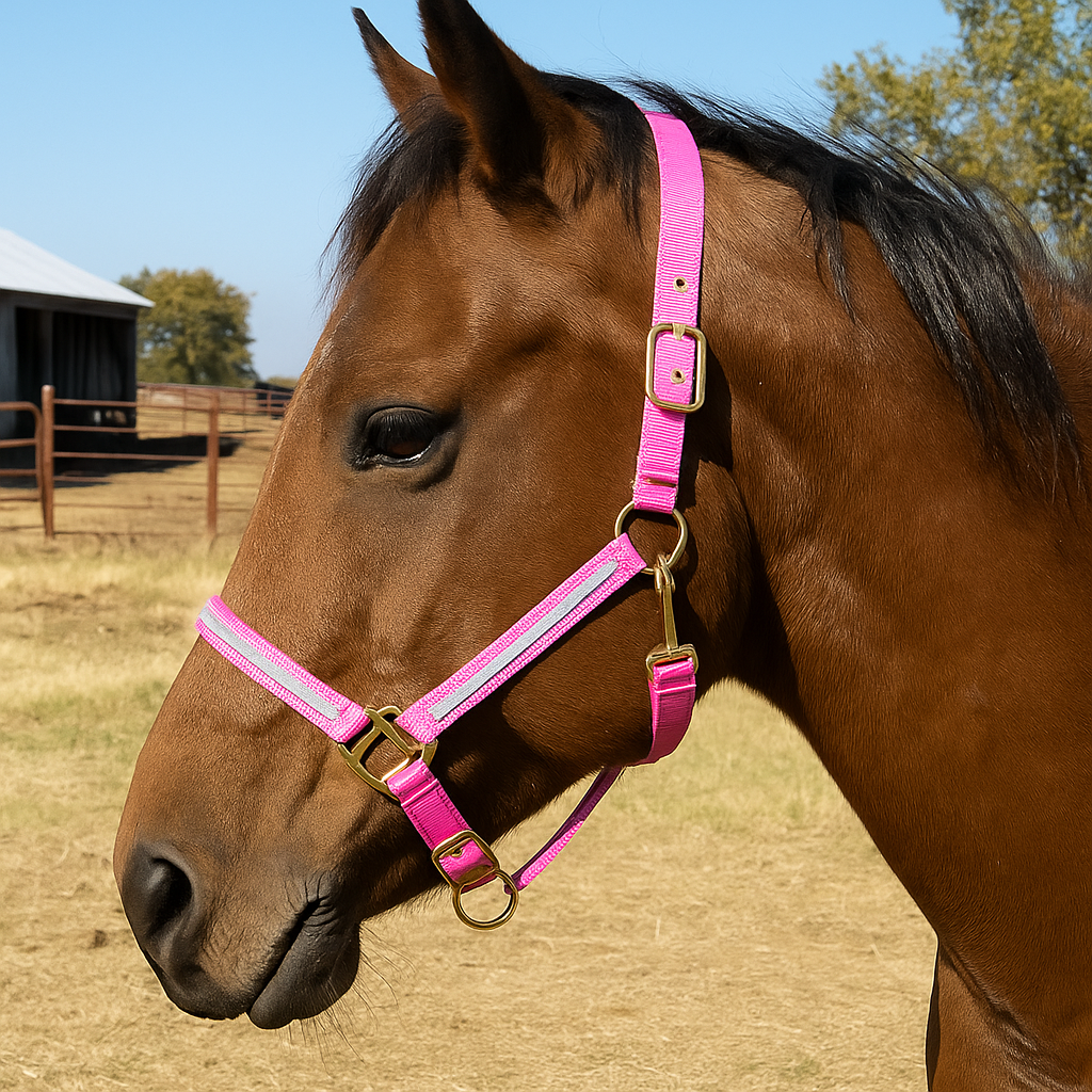 Pink Bling Nylon Horse Halter BNHPINK — view 2