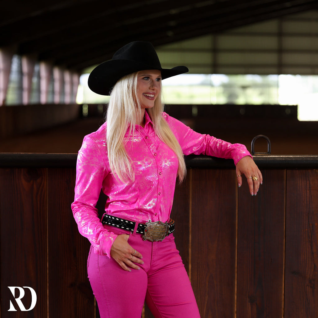 Pink Venom Performance Rodeo Shirt — view 3