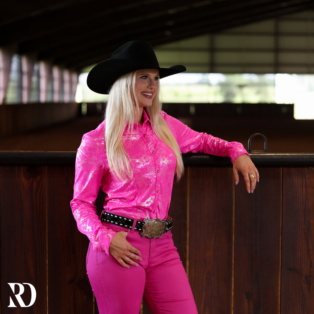 Pink Venom Performance Rodeo Shirt — view 3