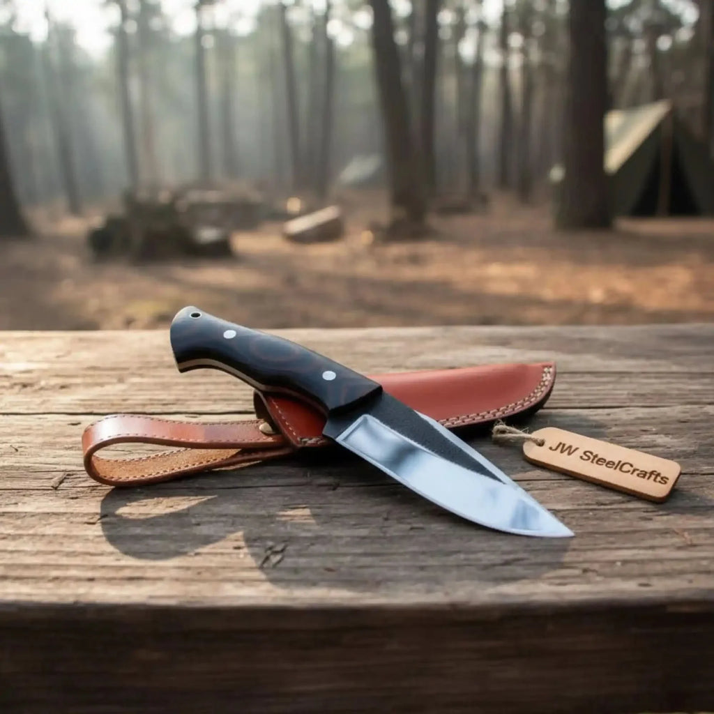 Drop Point Skinner Knife Damascus Steel Blade Rosewood Handle 4 Inch Fixed Blade Hunting Knife