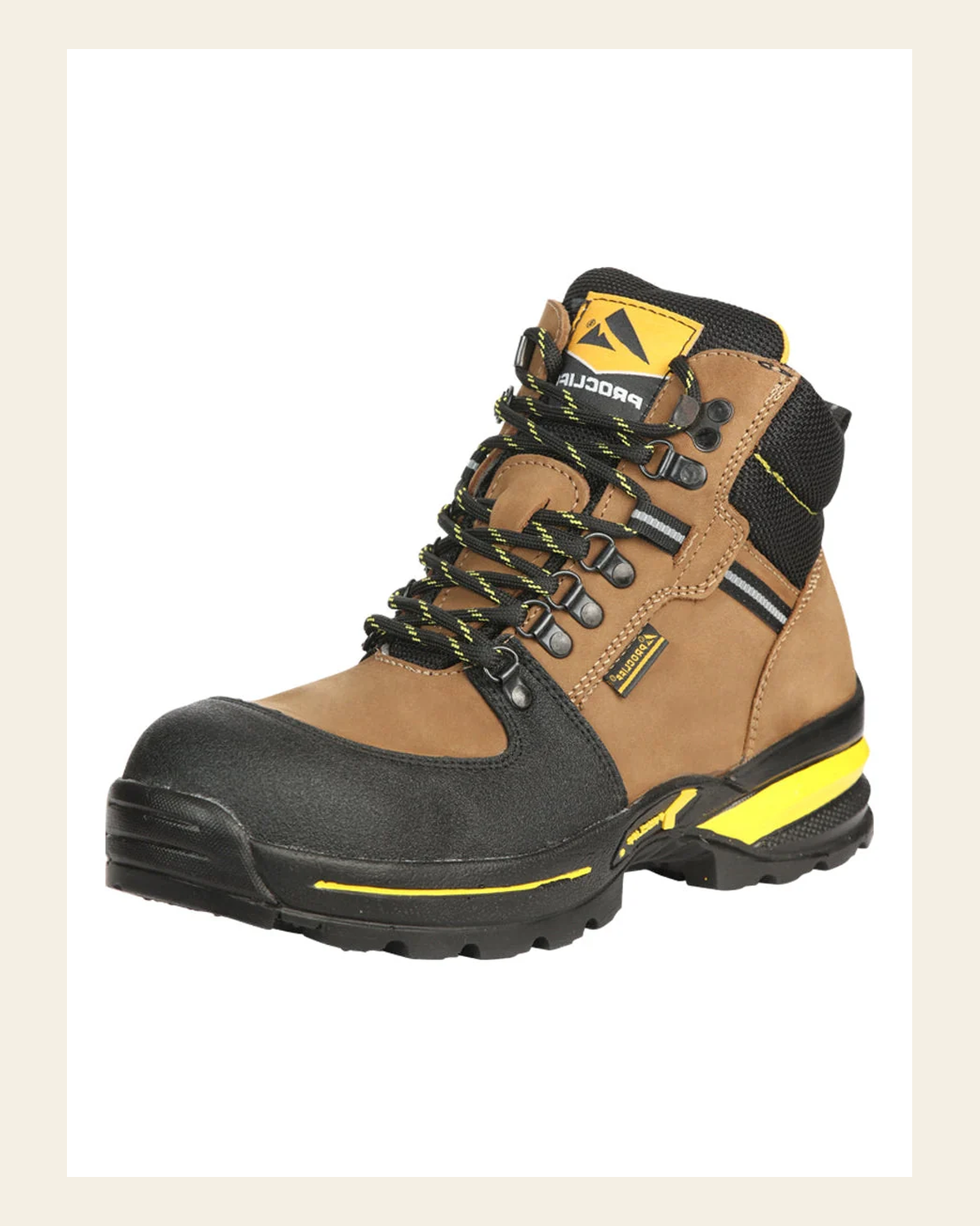 Procliff Men’s Work Shoes with Laces and Toe Cap - Nobuck Maple 45286 on a warm cream background