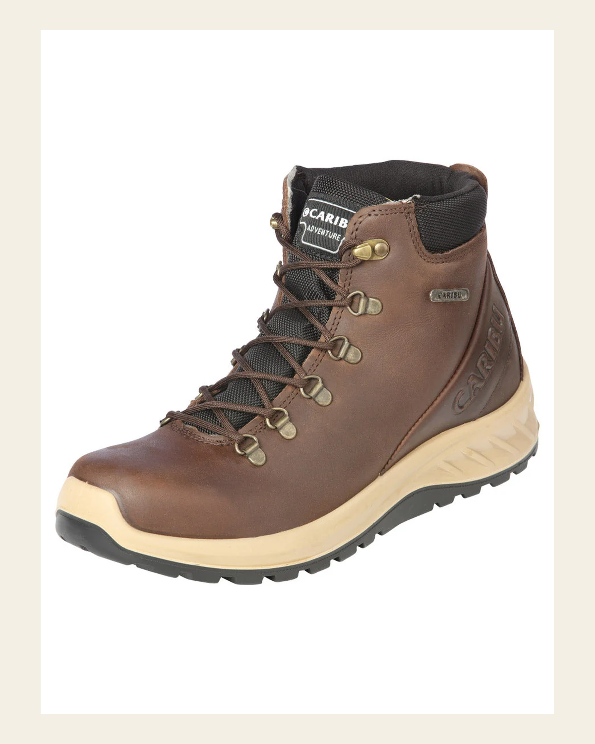 Procliff Protection Lace-Up Work Shoe- Brown 44365 on a warm cream background