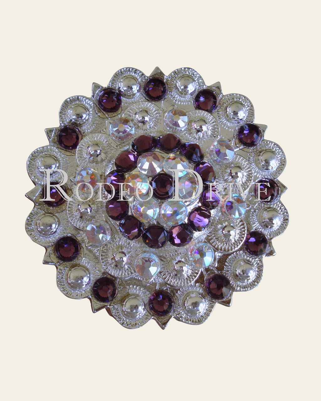 Purple & AB Bright Silver Berry Jacket European Crystal on a warm cream background