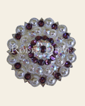 Purple & AB Bright Silver Berry Jacket European Crystal on a warm cream background