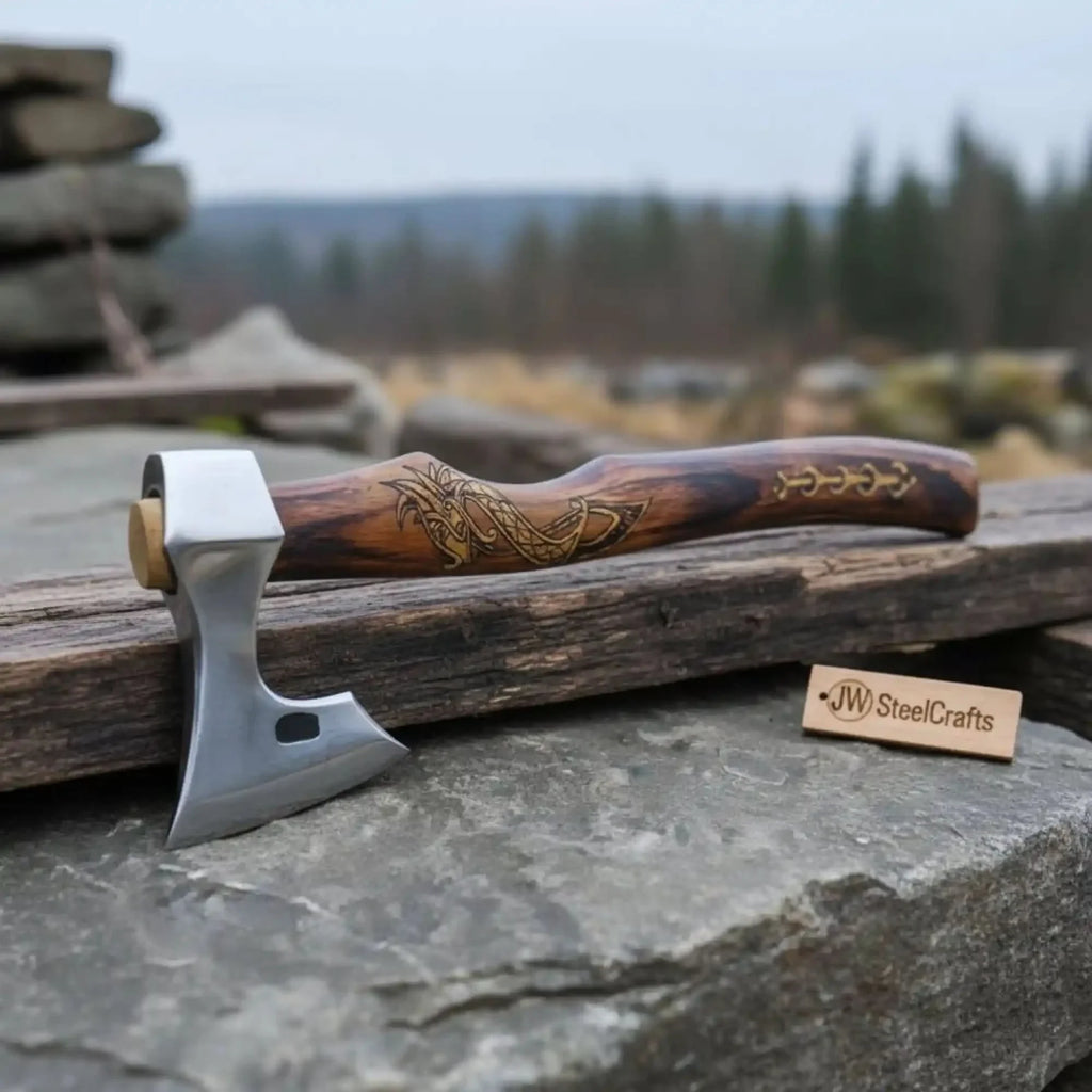 Skeggox Bearded Hatchet with Engraved Dragon Handle