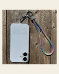 Rainbow Rhinestone Cell Phone Wristlet #CPW103 on a warm cream background